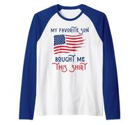 Il Mio Figlio Preferito Mi ha comprato Questo Divertente Patriottico 4 luglio Maglia con Maniche Raglan