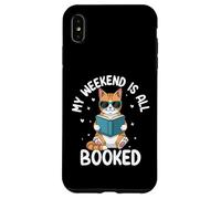 Il mio fine settimana è tutto prenotato Amante della lettura dei gatti Custodia per iPhone XS Max