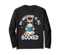 Il Mio fine Settimana è Tutto prenotato Amante della Lettura dei Gatti Maglia a Manica