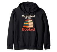 Il Mio fine Settimana è Tutto prenotato Bibliotecario Amante dei Libri di Lettura Divertente Felpa con Cappuccio