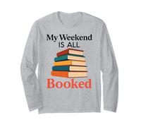 Il Mio fine Settimana è Tutto prenotato Bibliotecario Amante dei Libri di Lettura Divertente Maglia a Manica