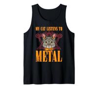 Il Mio Gatto Ascolta l'umorismo di Metal Funny Metalhead Cat Lovers Canotta