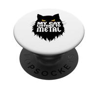 Il mio gatto ascolta Metal Funny Metal Head PopSockets PopGrip Adesivo
