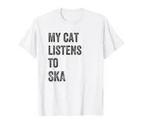 Il Mio Gatto Ascolta Musica Ska Stile retrò Maglietta