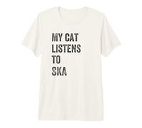 Il Mio Gatto Ascolta Musica Ska Stile retrò Maglietta Premium