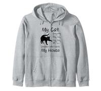 Il Mio Gatto Decide Chi Visita la mia casa Divertente Felpa con Cappuccio