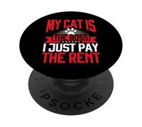 Il mio gatto è il capo, pago solo l'affitto Cat Dad PopSockets PopGrip Adesivo