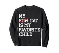 Il mio gatto è il mio bambino preferito divertente sostituito figlio mamma papà scherzo Felpa
