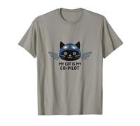 Il Mio Gatto è Il Mio co-Pilota: Aviator Kitty Adventure Maglietta, Uomo, Ardesia, XXL