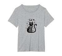 Il Mio Gatto è Il Mio Migliore Amico Amante degli Animali Maglietta, Donna Plus-Size, Grigio Melange, 2X