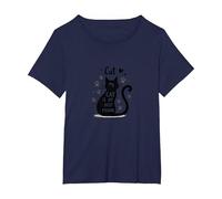 Il Mio Gatto è Il Mio Migliore Amico Amante degli Animali Maglietta, Donna Plus-Size, Navy, 1X