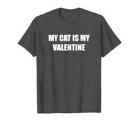 Il Mio Gatto è Il Mio San Valentino Maglietta, Uomo, Grigio Scuro, XL