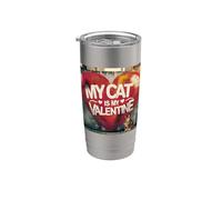 Il mio gatto è il mio San Valentino Tabby Street Graffiti Bicchiere termico in acciaio inox doppia parete