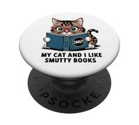 Il mio gatto e io piacciono i libri sporchi Nerdy Reading Bookworm PopSockets PopGrip Adesivo