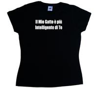 Il Mio Gatto e piu Intelligen Maglietta Donna Simpatica