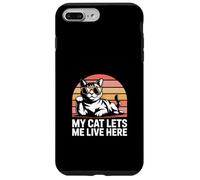 Il mio gatto mi lascia vivere qui Cat Humor Custodia per iPhone 7 Plus/8 Plus
