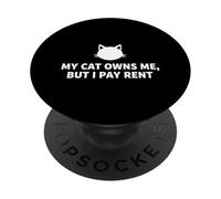 Il mio gatto mi possiede ma pago l'affitto Feline Lover Humor PopSockets PopGrip Adesivo