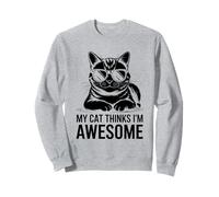 Il mio gatto pensa che io sia fantastico Feline Pet Meow Cats Felpa