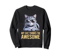 Il mio gatto pensa che io sia fantastico Feline Pet Meow Cats Felpa