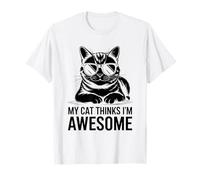 Il mio gatto pensa che io sia fantastico Feline Pet Meow Cats Maglietta