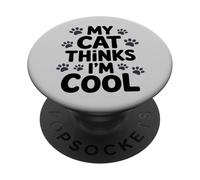 Il mio gatto pensa che io sia figo, Paw Prints PopSockets PopGrip Adesivo