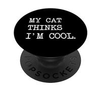Il mio gatto pensa che io sia un figo amante del sarcasmo per uomini e donne PopSockets PopGrip Adesivo