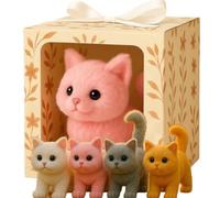 Il mio gatto realistico, gattino robot AI, miagola e muove la coda, si comporta come un vero gatto, giocattolo che cammina, porta gioia e calore senza fine Pink
