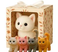 Il mio gatto realistico, gattino robot AI, miagola e muove la coda, si comporta come un vero gatto, giocattolo che cammina, porta gioia e calore senza fine white