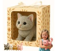 Il mio gatto realistico - Gattino robotico con intelligenza artificiale realistica, gatto robotico interattivo che cammina, miagola e scodinzola, regalo per bambini e adulti, nuovo modello 2025 gray