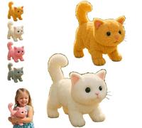 Il mio gatto realistico, movimenti e suoni, può camminare, miagolare, muovere la testa e la coda, gattino robot che si comporta come un gattino vero, compagno per gli amanti dei gatti White + Orange