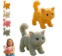 Il mio gatto realistico, movimenti e suoni, può camminare, miagolare, muovere la testa e la coda, gattino robot che si comporta come un gattino vero, compagno per gli amanti dei gatti Gray + Orange