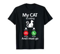 Il Mio Gatto Sta chiamando e Devo Andare Telefono Divertente Maglietta