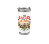 Il mio giardino chiama e devo andare giardiniere di fiori Bicchiere termico in acciaio inox doppia parete