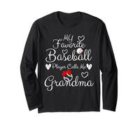 Il mio giocatore di baseball preferito mi chiama Grandma Baseball Heart Maglia a Manica