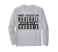 Il mio giocatore di baseball preferito mi chiama Grandma Baseball Heart Maglia a Manica