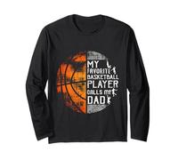 Il Mio Giocatore di Basket Preferito Mi Chiama papà Basket papà Maglia a Manica