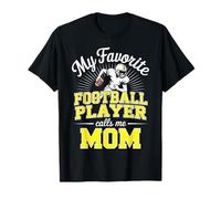 Il Mio Giocatore di Football Preferito Mi Chiama Mamma Figlio Giallo Maglietta