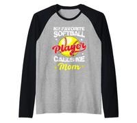 Il mio giocatore di softball preferito mi chiama mamma Funny Mothers Day Maglia con Maniche Raglan