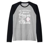 Il mio giocatore di T-Ball preferito mi chiama mamma Tee Ball Mom Maglia con Maniche Raglan