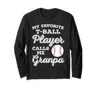 Il mio giocatore di T-Ball preferito mi chiama nonno Tee Ball Grandpa Maglia a Manica