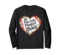 Il mio giocatore preferito Chiamami Nana Baseball Nana Festa della mamma Maglia a Manica