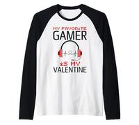 Il Mio Giocatore Preferito è My Valentine Funny Game Valentines Maglia con Maniche Raglan