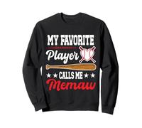Il Mio Giocatore Preferito Mi Chiama Memaw Baseball Festa della Mamma Felpa
