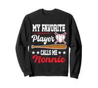 Il mio giocatore preferito mi chiama Nonnie Baseball Festa della mamma Felpa