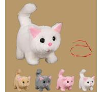 Il Mio Giocattolo Realistico for Gatti: Porta Gioia e Calore Senza fine, Peluche Realistico for Gatti, Nuovo Gattino Robot con intelligenza Artificiale, può Camminare, miagolare, scodinzolare.(White)