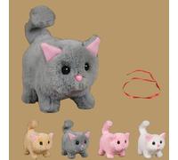 Il Mio Giocattolo Realistico for Gatti: Porta Gioia e Calore Senza fine, Peluche Realistico for Gatti, Nuovo Gattino Robot con intelligenza Artificiale, può Camminare, miagolare, scodinzolare.(Gray)