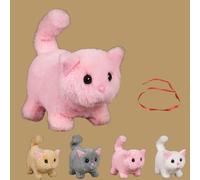 Il Mio Giocattolo Realistico for Gatti: Porta Gioia e Calore Senza fine, Peluche Realistico for Gatti, Nuovo Gattino Robot con intelligenza Artificiale, può Camminare, miagolare, scodinzolare.(Pink)