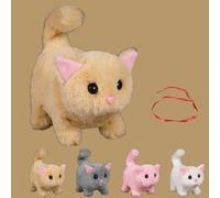 Il mio giocattolo realistico for gatti: porta gioia e calore senza fine, peluche realistico for gatti, nuovo gattino robot con intelligenza artificiale, può camminare, miagolare, scodinzolare.(Yellow)