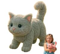 Il Mio Giocattolo Realistico Per Gatti: Porta Gioia E Calore Senza Fine, Gattino Di Peluche Interattivo Realistico Con Miagolii E Fusa Realistici, Giocattolo Automatico Che Cammina E Scodinzola gray