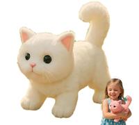 Il Mio Giocattolo Realistico Per Gatti: Porta Gioia E Calore Senza Fine, Gattino Di Peluche Interattivo Realistico Con Miagolii E Fusa Realistici, Giocattolo Automatico Che Cammina E Scodinzola white